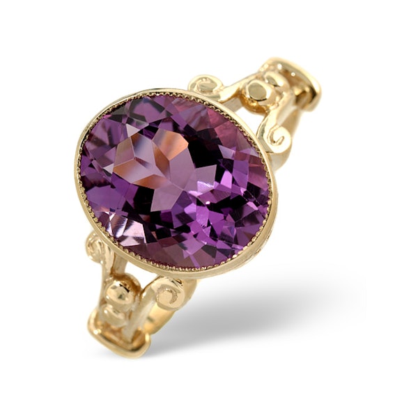 Amethyst 4.15ct 9K Gold Ring SIZES AVAILABLE J M.5 N O - Image 1