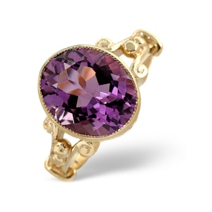 Amethyst 4.15ct 9K Gold Ring SIZES AVAILABLE J M.5 N O