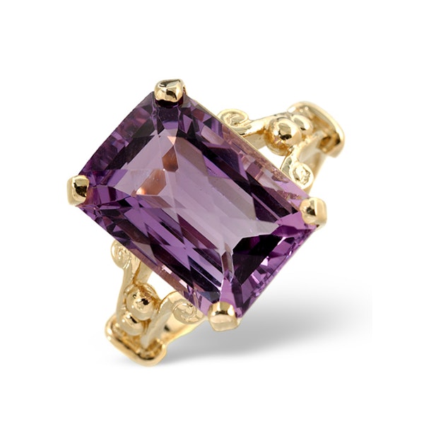 Amethyst 8.3ct 9K Gold Ring SIZES AVAILABLE K M U - Image 1