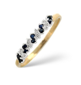 Sapphire 0.18ct And Diamond 9K Gold Ring