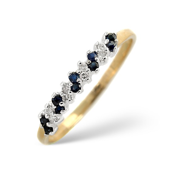 Sapphire 0.18ct And Diamond 9K Gold Ring - Image 1