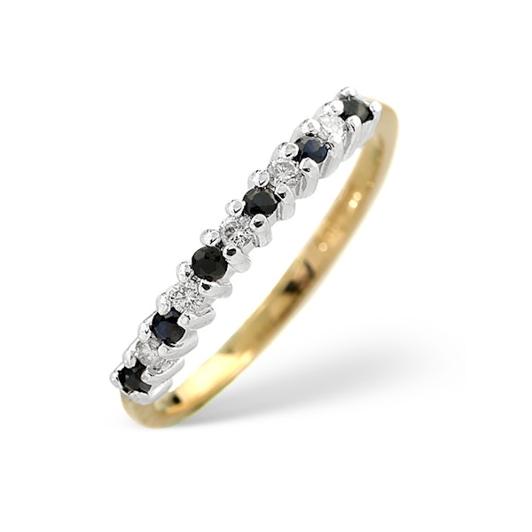 Sapphire 0.10ct And Diamond 9K Gold Ring - Image 1