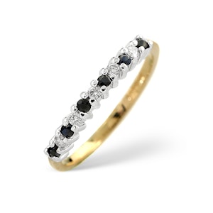 Sapphire 0.10ct And Diamond 9K Gold Ring