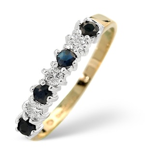 Sapphire 0.30ct And Diamond 9K Gold Ring