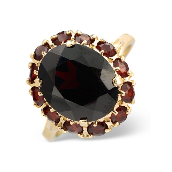 Garnet 12 x 10mm 9K Yellow Gold Ring SIZES AVAILABLE J K L M N P R S T - Image 1