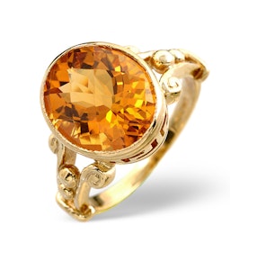 Citrine 12 x 10mm 9K Yellow Gold Ring Sizes available J O R S.5 U