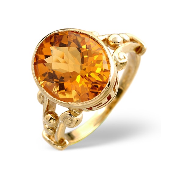 Citrine 12 x 10mm 9K Yellow Gold Ring Sizes available J O R S.5 U - Image 1