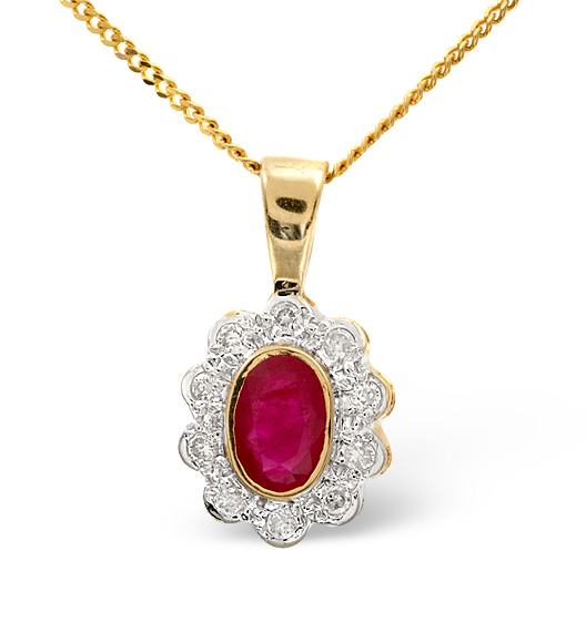 Yellow Gold Ruby Necklaces & Pendants The Diamond Store