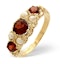 Garnet And Pearl 9K Yellow Gold Ring - image 1