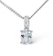 Aquamarine 0.34CT And Diamond 9K White Gold Pendant Necklace - image 1