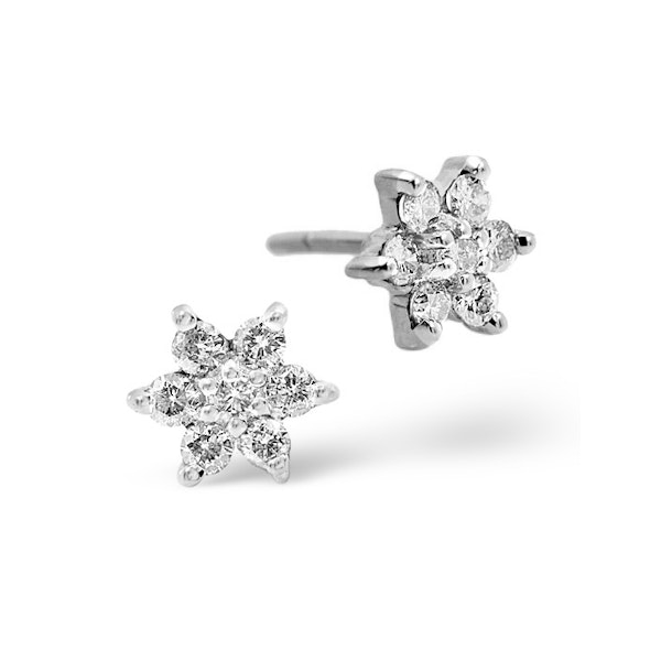 Diamond Cluster Earrings 0.30ct White Gold - Image 3