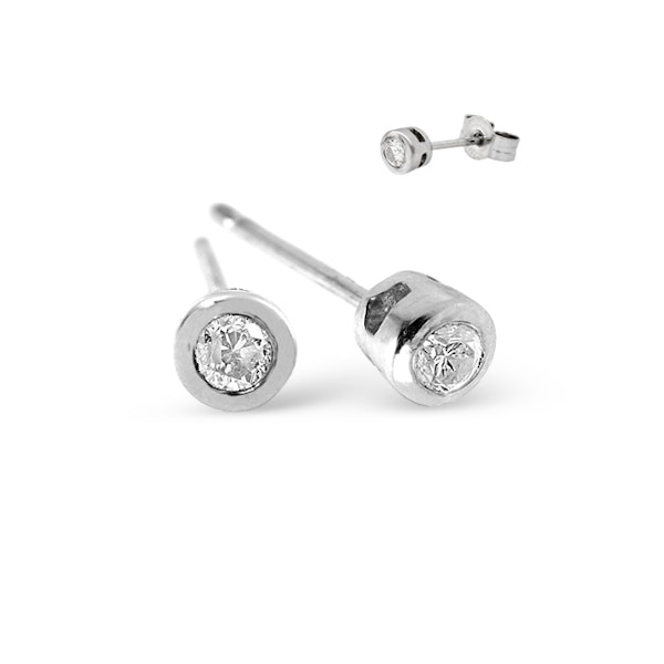 Stud Earrings 0.10CT Diamond 9K White Gold - Image 1