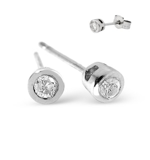 Stud Earrings 0.10CT Diamond 9K White Gold
