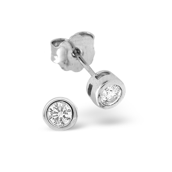 Stud Earrings 0.20CT Diamond 9K White Gold - Image 1