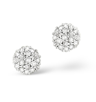 Round Cut Diamond Cluster Earrings