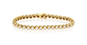Diamond Tennis Bracelet Rubover Style 5.00ct 9K Yellow Gold