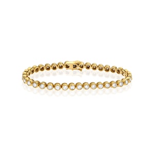 Diamond Tennis Bracelet Rubover Style 4.00ct 9K Yellow Gold