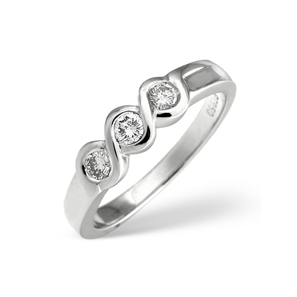 3 Stone Ring 0.28CT Diamond Platinum - Image 1