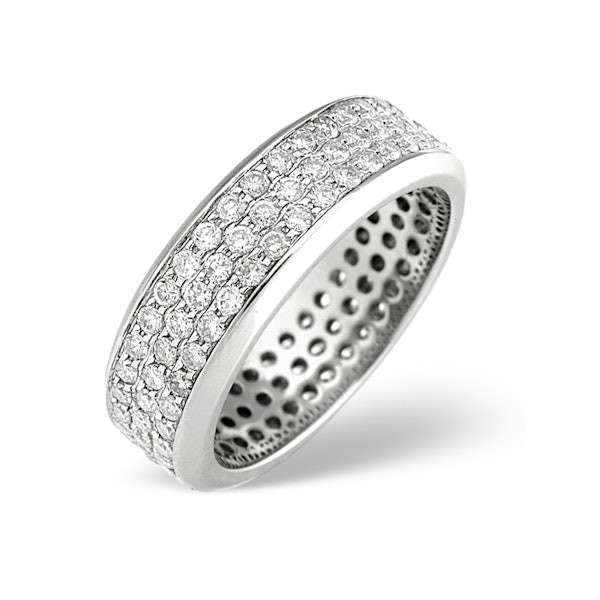 18K White Gold Brilliant Cut Diamond Eternity Ring 1.30CT SIZE M and N - Image 1