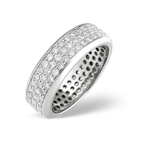 18K White Gold Brilliant Cut Diamond Eternity Ring 1.30CT SIZE M and N