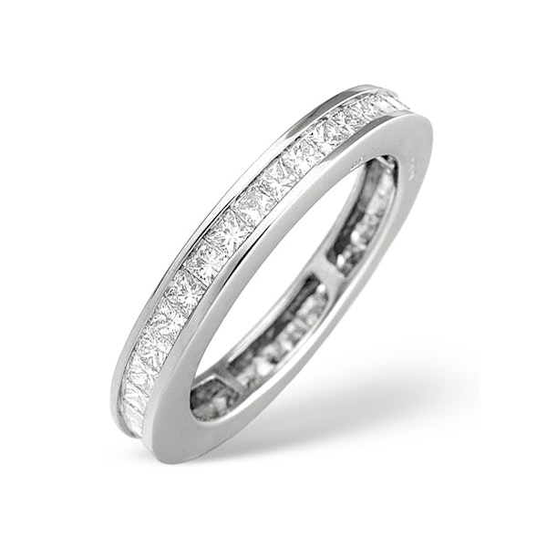 18K White Gold Princess Diamond Eternity Ring 1.52CT - SIZE N - Image 1