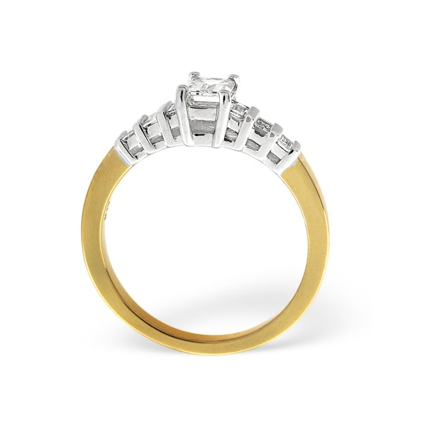 Solitaire With Shoulders Ring 0.79CT Lab Diamond 18K Yellow Gold SIZES M and N - Image 2