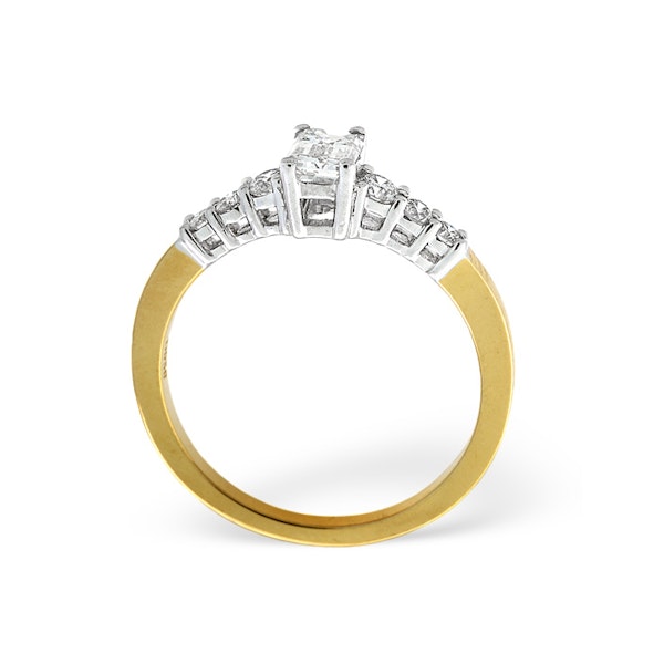 Solitaire With Shoulders Ring 0.76CT Lab Diamond 18K Yellow Gold SIZE N - Image 2