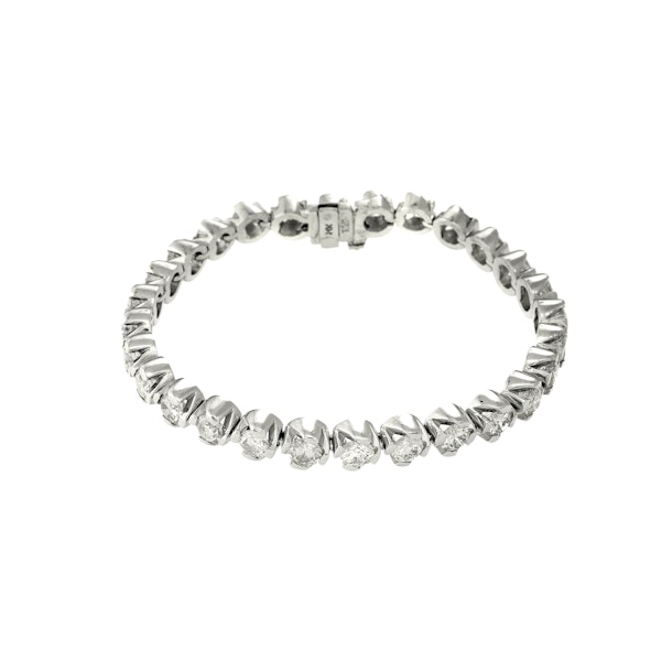 Diamond Tennis Bracelet 9.10ct 18K White Gold - Image 2