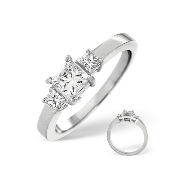 H/Si Solitaire With Shoulders Ring 1.24CT Lab Diamond 18K White Gold SIZE M - Image 1