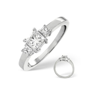 H/Si Solitaire With Shoulders Ring 1.24CT Lab Diamond 18K White Gold SIZE M