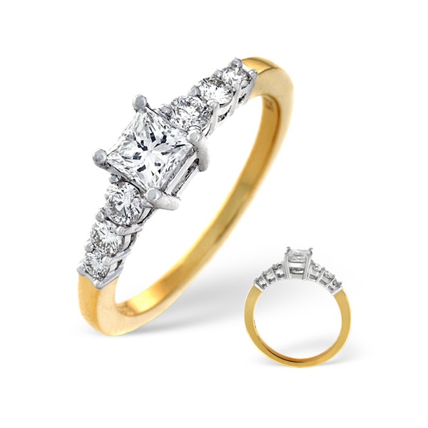 H/Si Solitaire With Shoulders Ring 1.83CT Lab Diamond 18K Yellow Gold SIZE P - Image 1