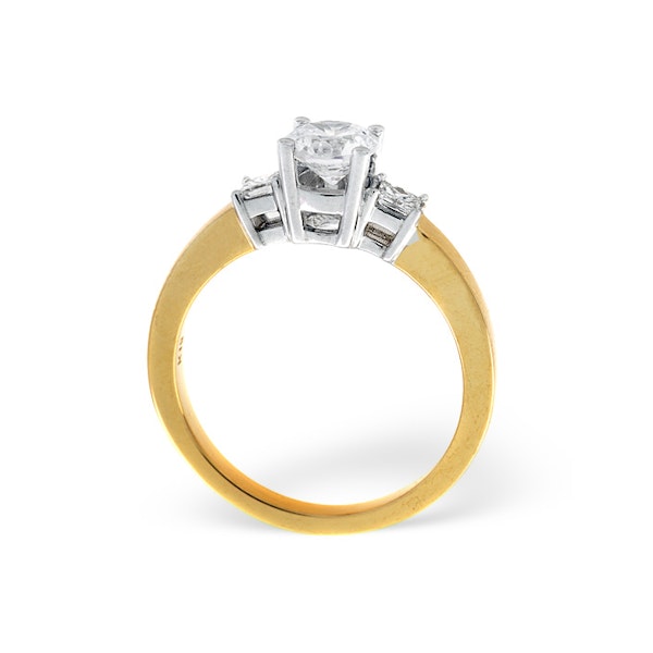 H/Si Solitaire With Shoulders Ring 0.70CT Diamond 18K Yellow Gold - SIZE M - Image 2