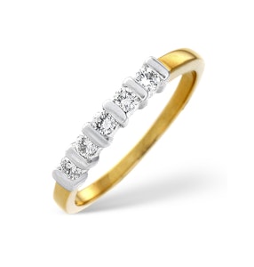 18K Gold Diamond 5 Stone Ring 1.00CT H/Si