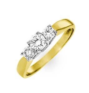 Ariella 18K Gold 3 Stone Diamond Ring 0.50CT H/SI