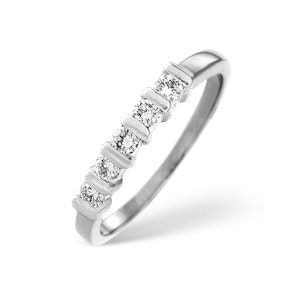 5 Stone Tension Set Ring Certified Diamonds 1.05CT 18K White Gold - SIZE M