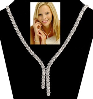 10.00ct Diamond Necklace Set in 18K White Gold