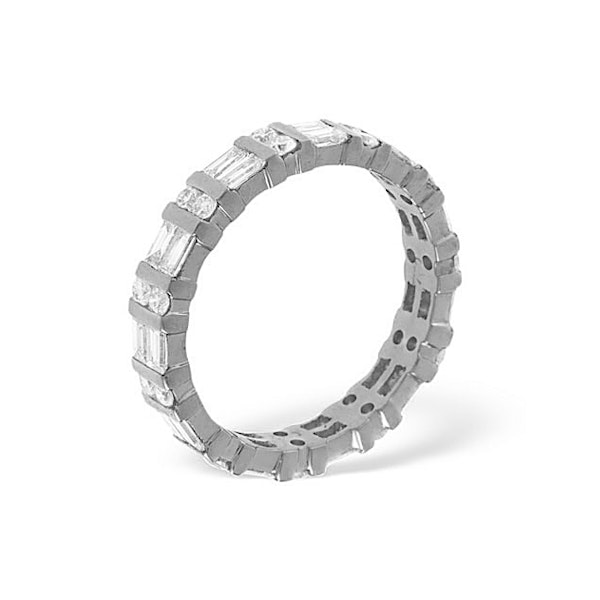 Mens 1ct H/Si Diamond 18K White Gold Full Band Ring - Image 3