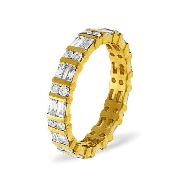 Mens 1ct H/Si Diamond 18K Gold Full Band Ring - Image 1