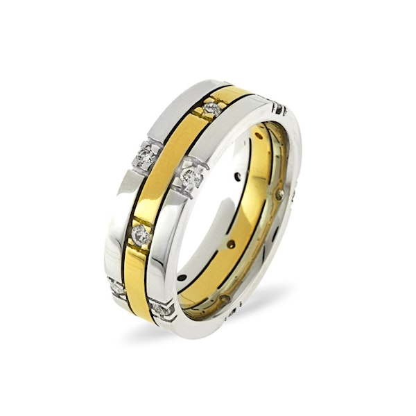 Amy 0.37CT H/SI Diamond and 18K Two Tone Wedding Ring - Image 1