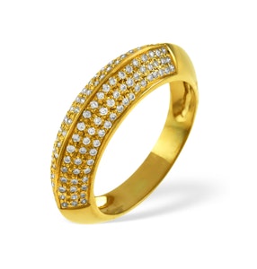 18K Gold Diamond Pave Ring 0.32ct H/si