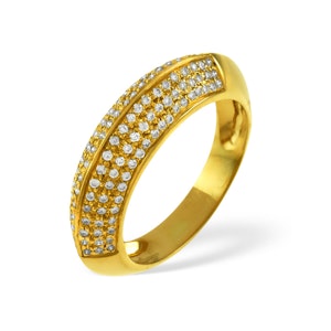18K Gold Diamond Pave Ring 0.32ct H/si