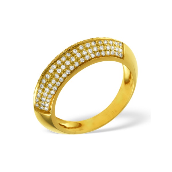 18K Gold Diamond Pave Ring 0.32ct H/si - Image 2