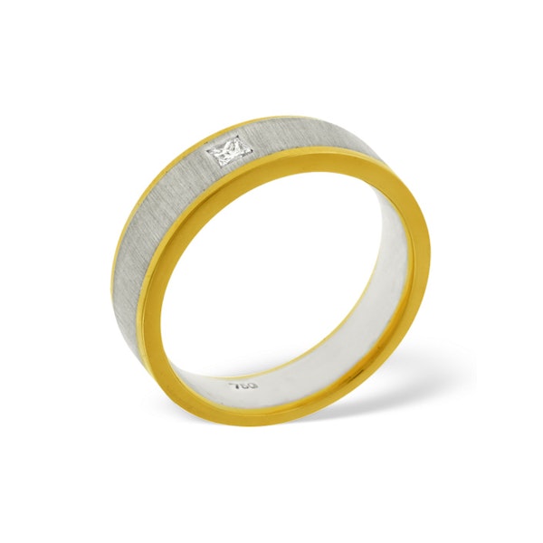Leah 0.07CT G/VS Diamond and 18K Two Tone Wedding Ring - Image 2