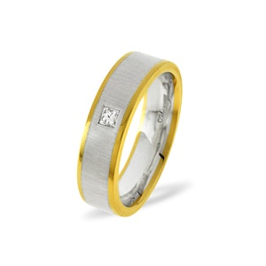 Leah 0.07CT H/SI Diamond and 18K Two Tone Wedding Ring