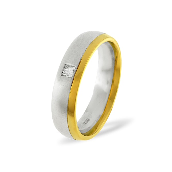 Lauren 0.08CT G/VS Diamond and 18K Two Tone Wedding Ring - Image 1