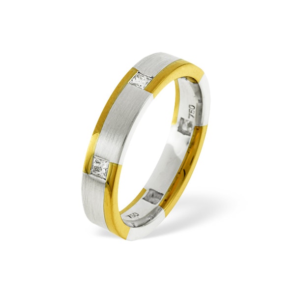 Lauren 0.28CT G/VS Diamond and 18K Two Tone Wedding Ring - Image 1