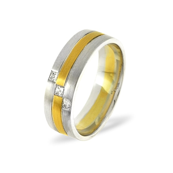 Mens 0.07ct H/Si Diamond 18K Gold Dress Ring - Image 1