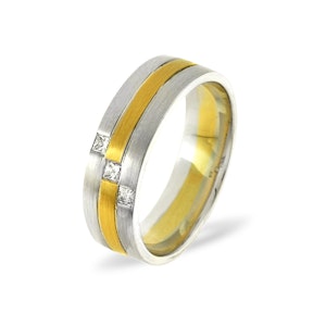 Lauren 0.07CT H/SI Diamond and 18K Two Tone Wedding Ring