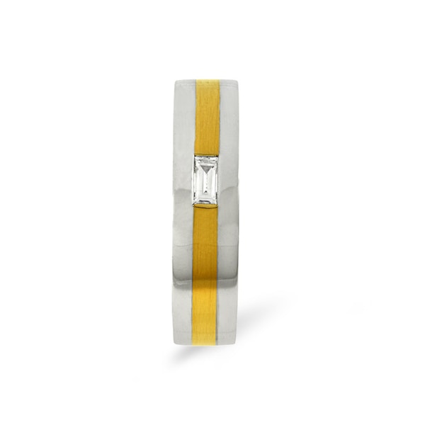 Lilly 0.08CT H/SI Diamond and 18K Two Tone Wedding Ring - Image 2