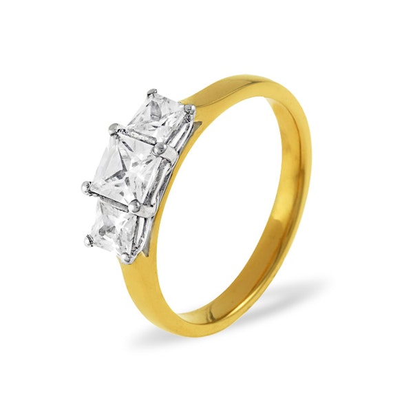 Lauren 18K Gold 3 Stone Lab Diamond Ring 0.50CT F/VS - Image 1